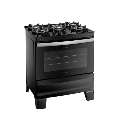 Fogão 5 Bocas Preto com Mesa de Vidro Atlas Agile Up Bivolt