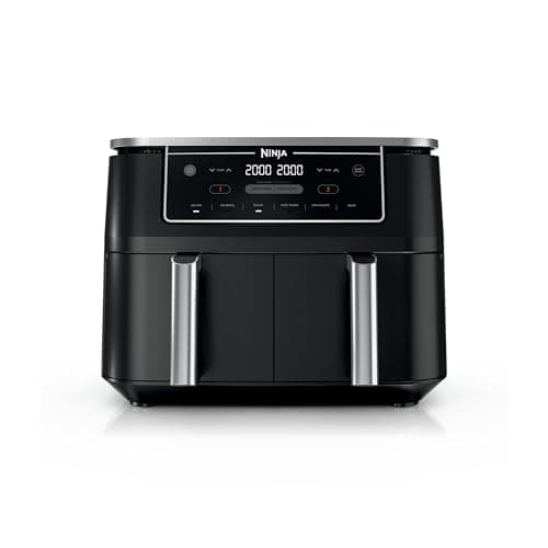 Ninja DZ302 Foodi 10-qt. 6-in-1 DualZone Smart XL Air Fryer with 2 Independent Baskets, Match Cook & Smart Finish to Air Fry, Air Broil, Roast, Bake, Dehydrate, & Keep Warm, Black Y
