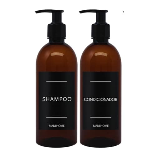 Conjunto de Dispensadores Para Shampoo e Condicionador Capacidade 500ml Frasco Pet Âmbar