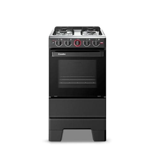 Fogão a Gás Mesa Inox Forno 50L Limpa Fácil e Acendimento Automático Esmaltec IDEAL Super F4IAP Cor Preto 4 bocas Bivolt