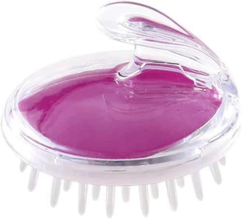 Escova de Cabelo Massageadora Capilar de Silicone para Banho Limpeza Profunda e Estímulo ao Crescimento (Roxo)