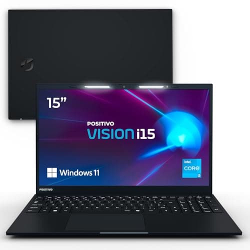Notebook Positivo Vision i15 Lumina Bar i3-N300, 8GB 256GB SSD, Tela 15 polegadas Full HD Antirreflexo Windows 11 Home - Preto