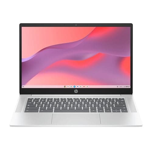 HP Chromebook de 14 polegadas, processador Intel N200, 4 GB de RAM, SSD de 128 GB, Glacier Silver