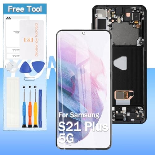 Substituição de tela para Samsung Galaxy S21 Plus 5G SM-G996B SM-G996U SM-G996W SM-G996N SM-G9960 17.0 cm OLED LCD Display Touch Digitizer Assembly com ferramentas (preto com moldura)