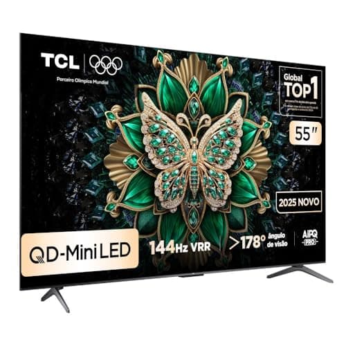 Smart TV TCL 55 Polegadas QLED Mini LED 4K C6K WiFi Bluetooth Google TV 4 HDMI 144Hz HDR10+ 55C6K
